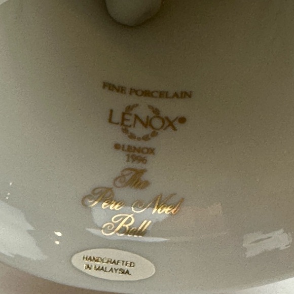 Lenox Porcelain Pere Noel Bell Santa Bag of Toys Holding Stocking And Candy Cane - Picture 9 of 13